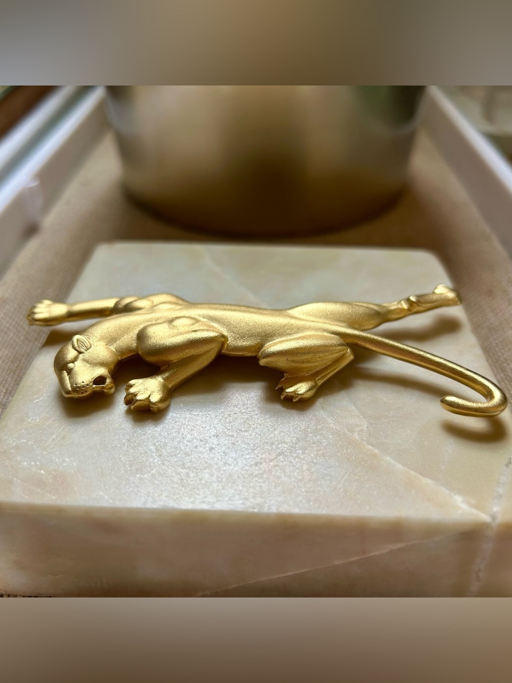 Panther Statement Brooch 1980s Gold-tone Vintage Retro - Picture 11 of 13